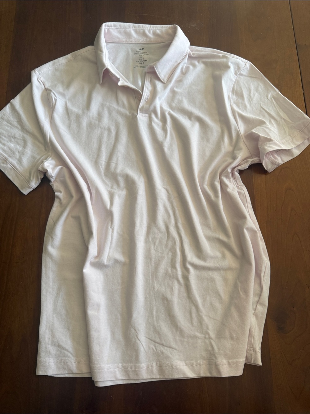 H&M Men's Pale Pink Polo Shirt